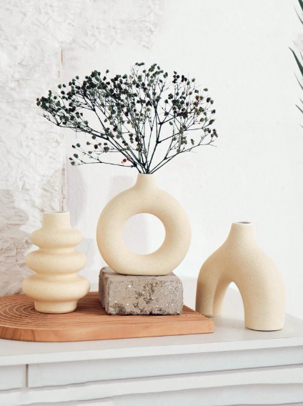 Modern Dried Flower Vase 1pc/3pcs Round Vase